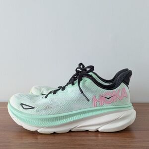 Hoka Clifton 9 Mint Fluorite Snow Melt Shoes Sneakers Women's Size 6.5 B